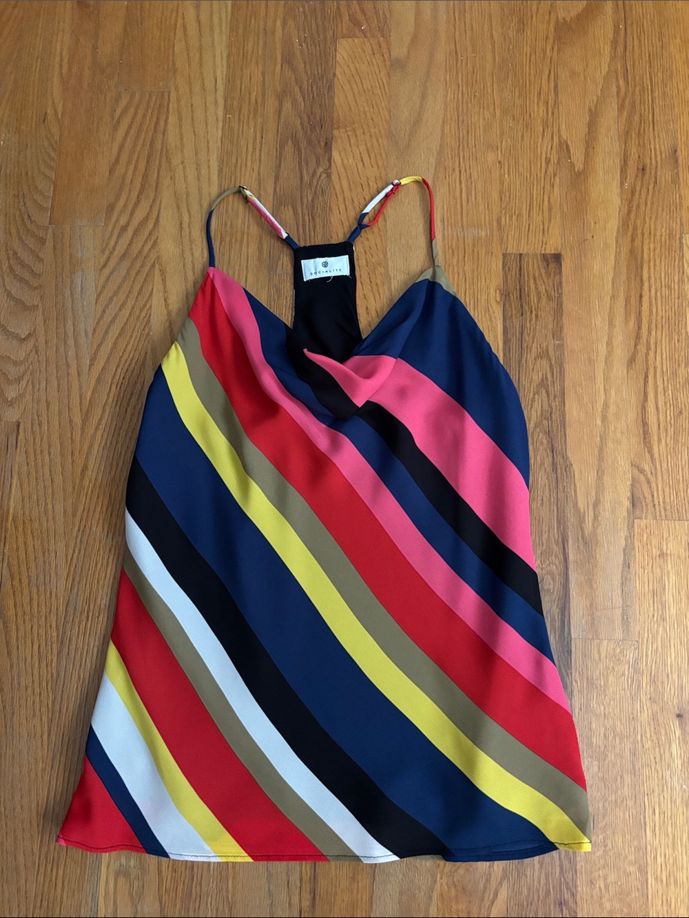 Socialite Navy Multicolor Striped Women’s Tank